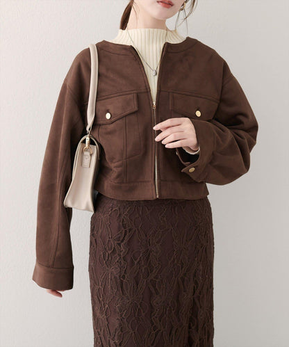 【natural couture】仿麂皮短夾克