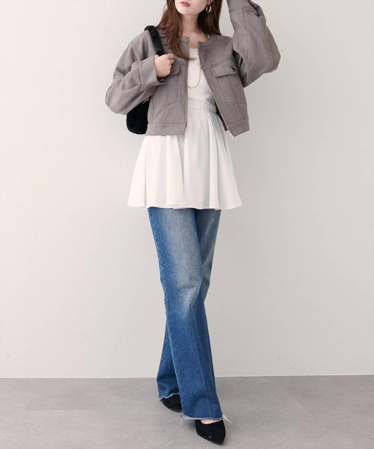 【natural couture】仿麂皮短夾克