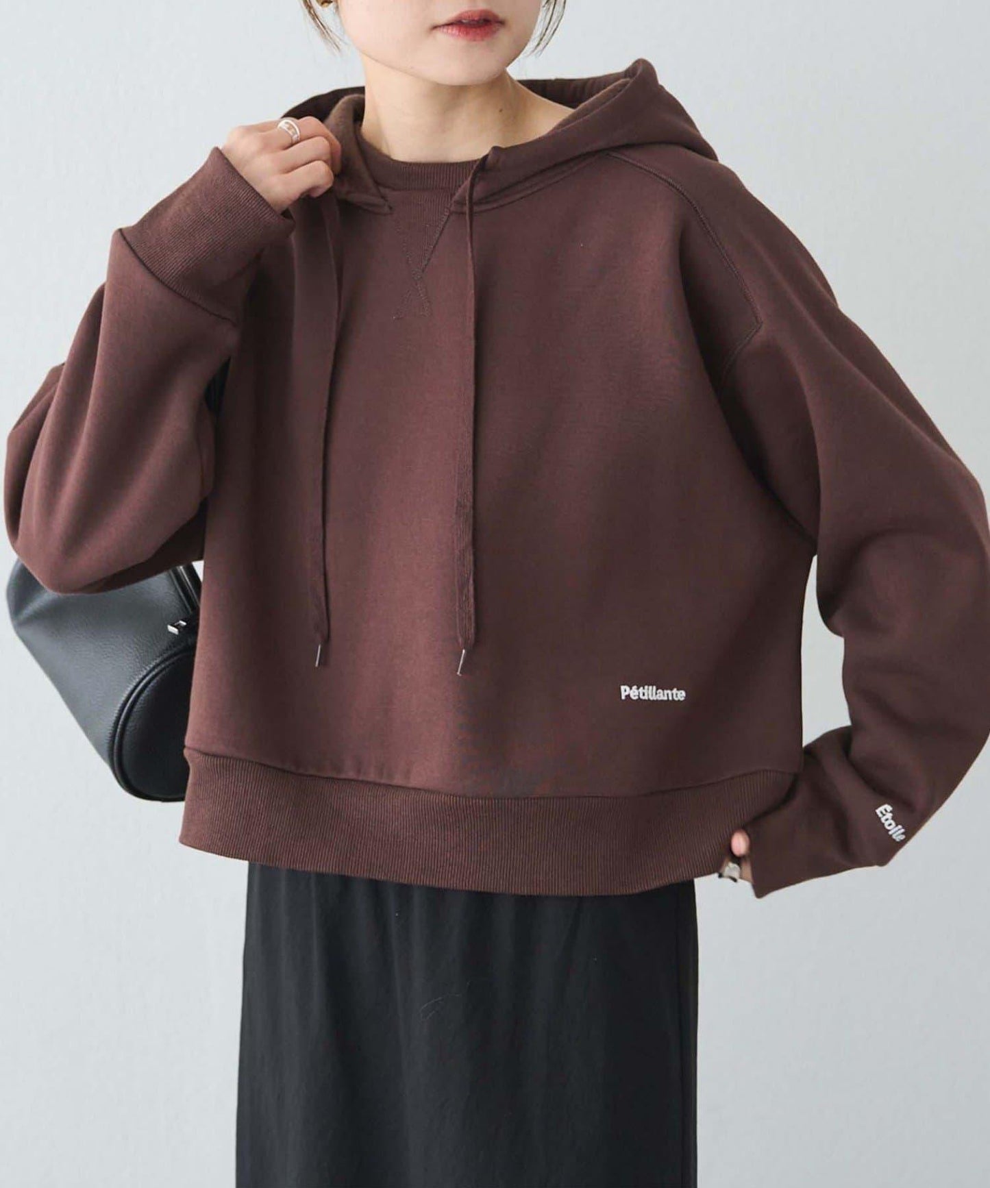 加絨衛衣短款連帽衫