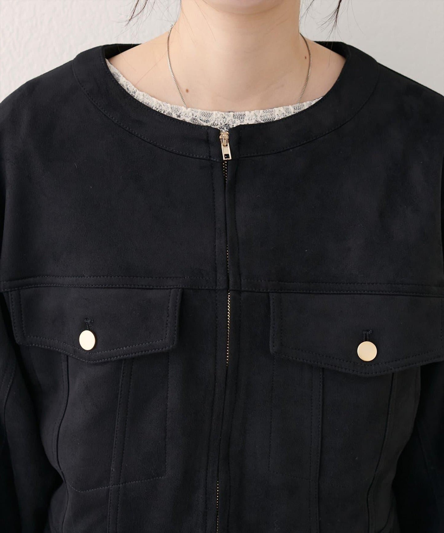 【natural couture】仿麂皮短夾克