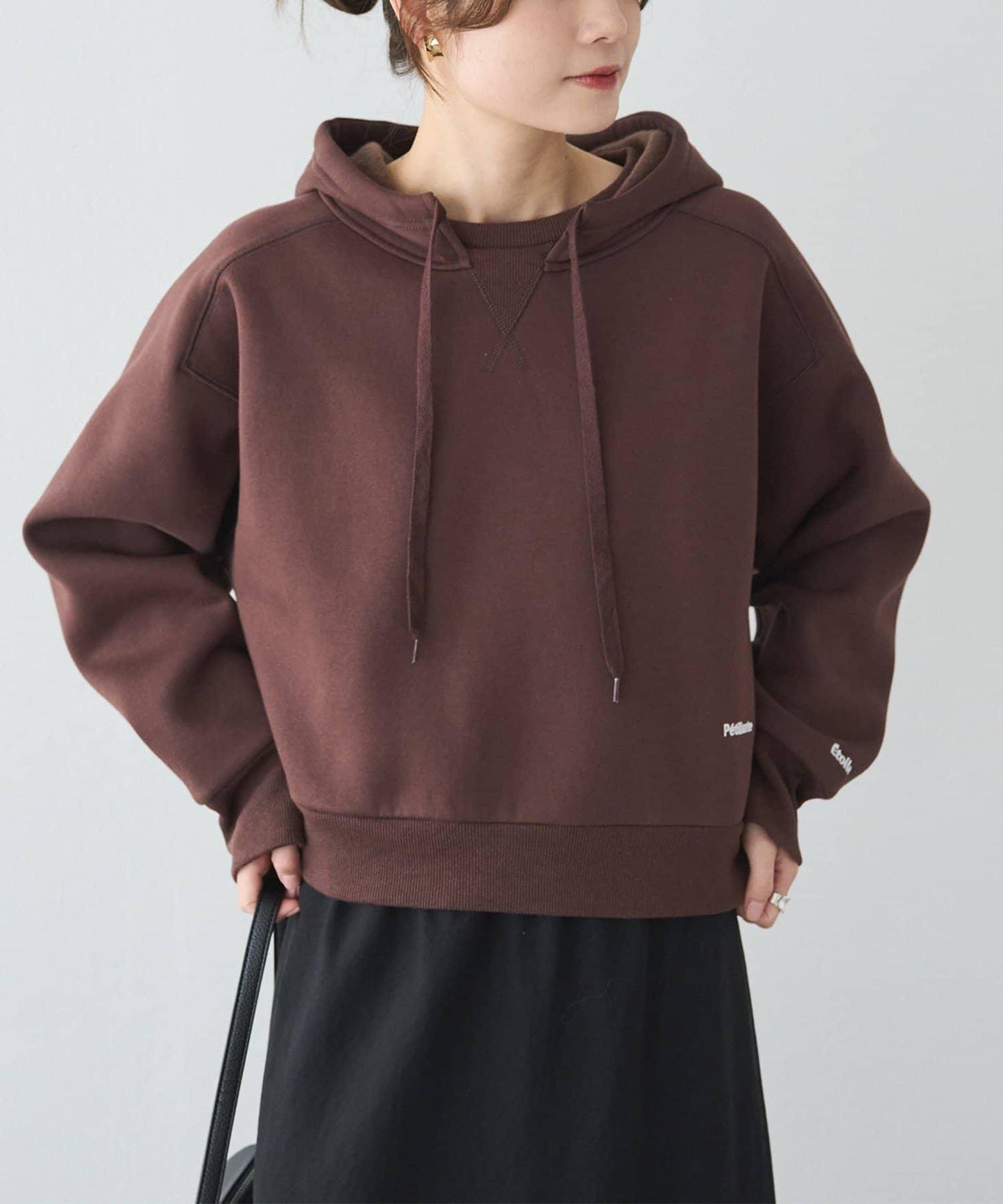 加絨衛衣短款連帽衫