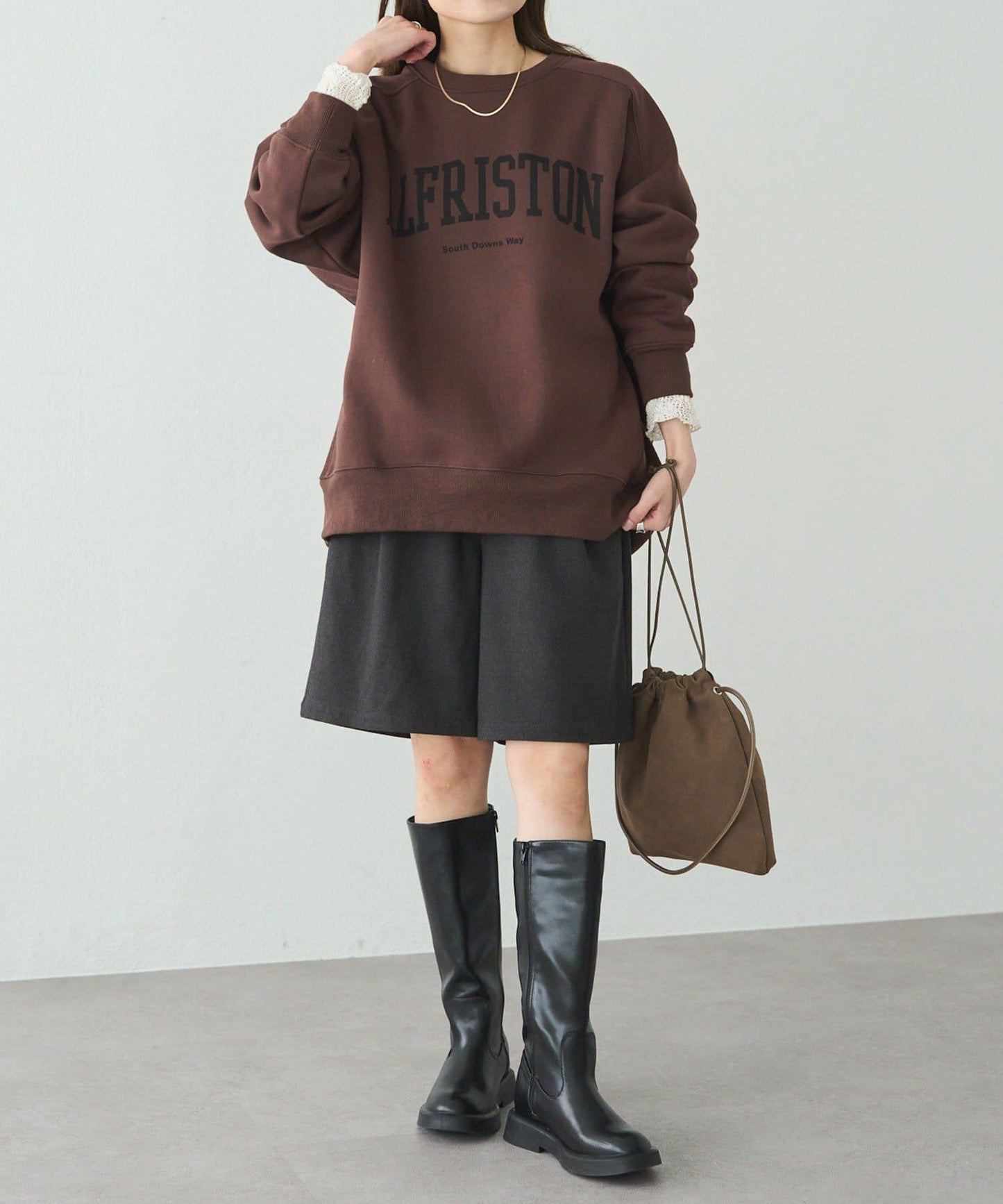 logo印花加絨衛衣套頭衫