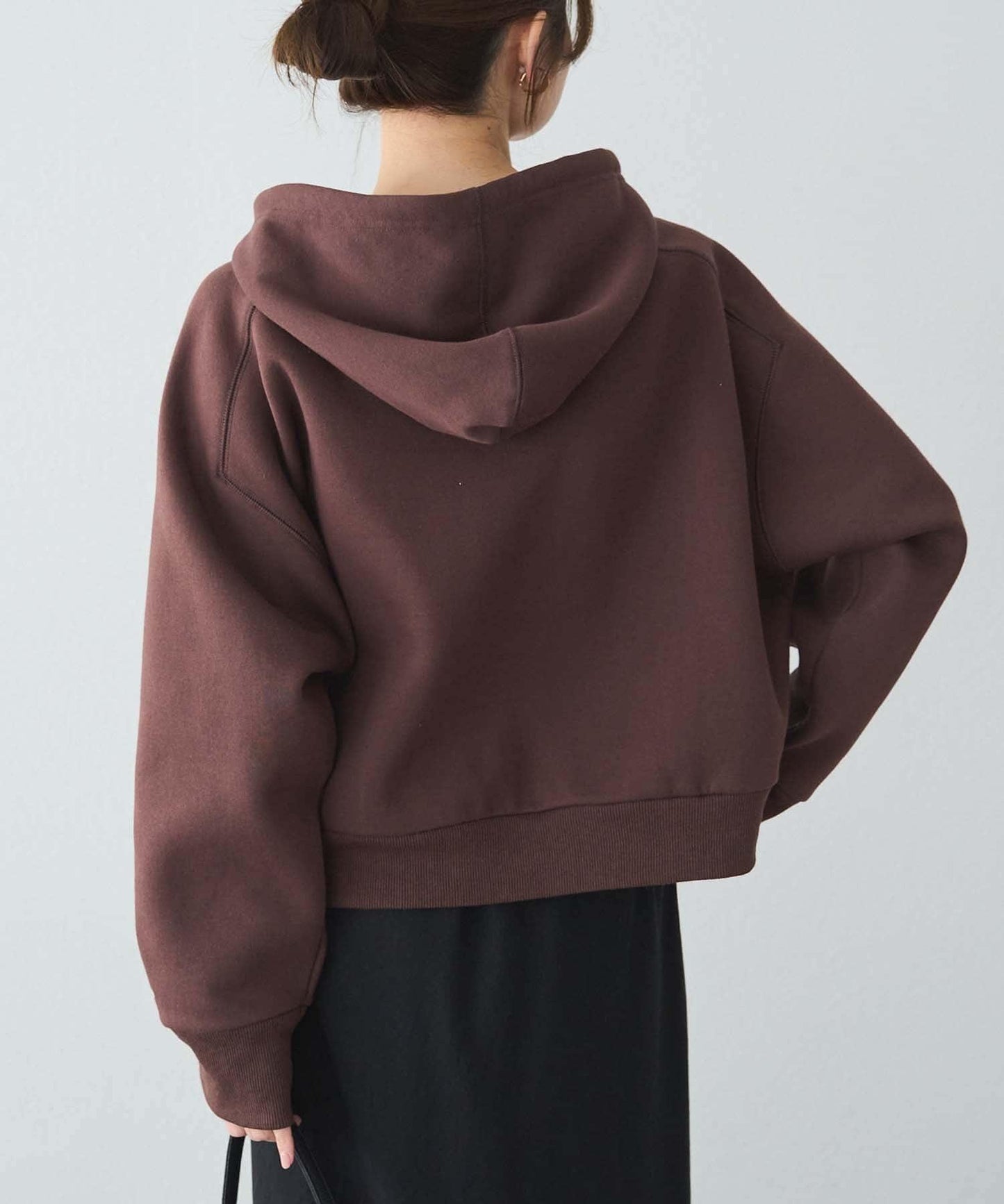 加絨衛衣短款連帽衫