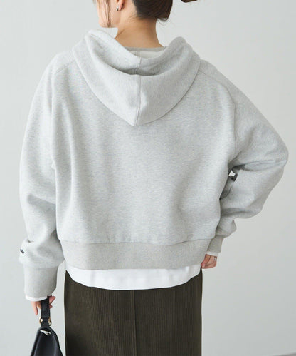 加絨衛衣短款連帽衫