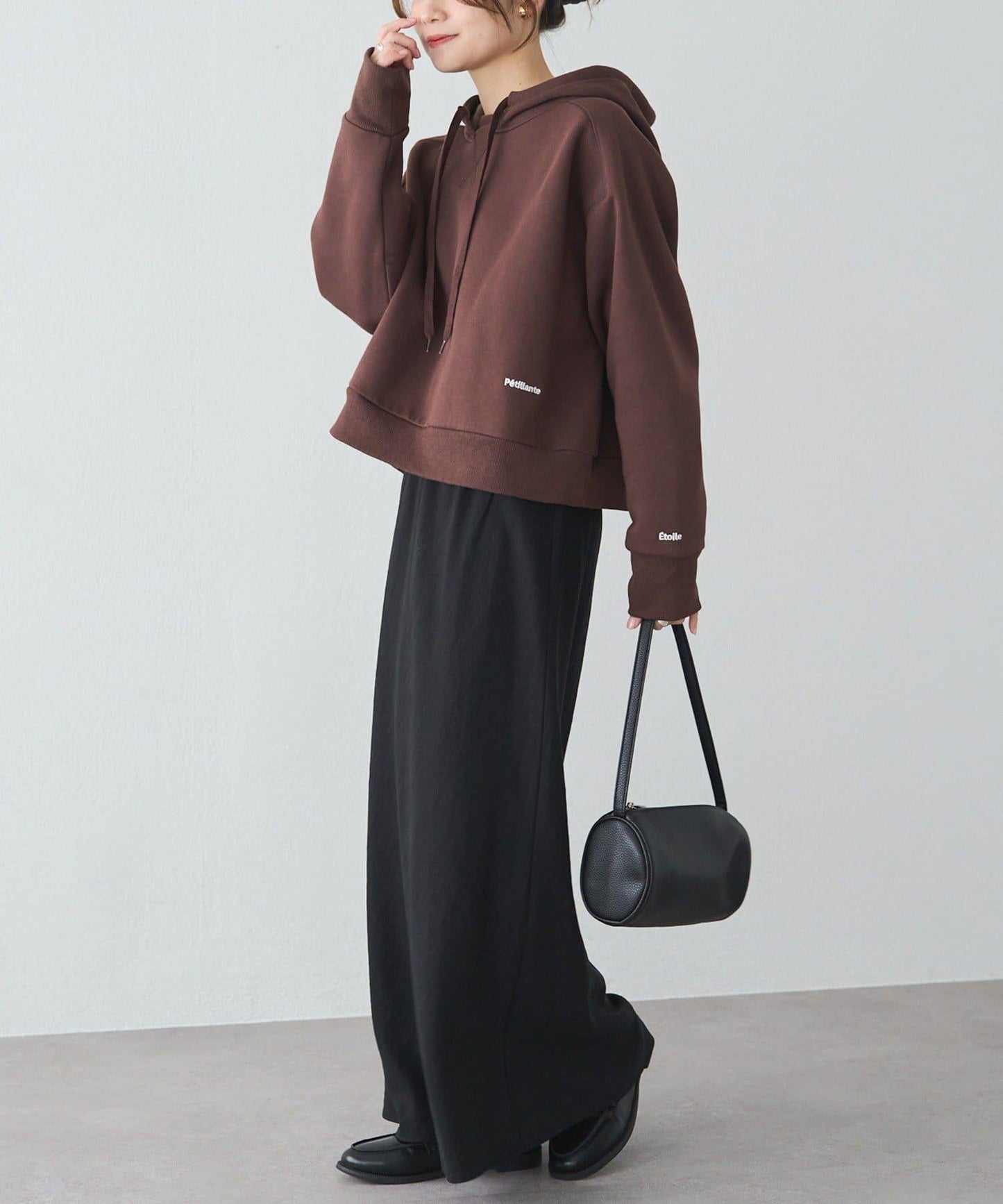 加絨衛衣短款連帽衫