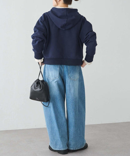 加絨衛衣短款連帽衫