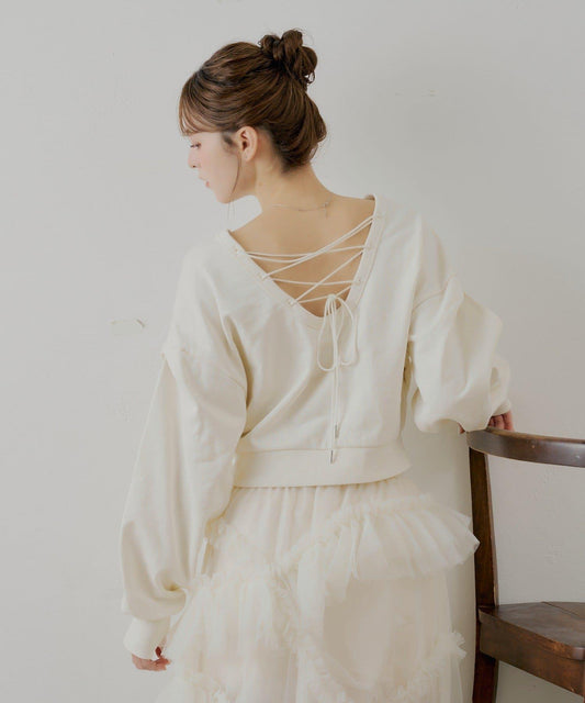 【SALON by Chico】後繫帶圓領衛衣