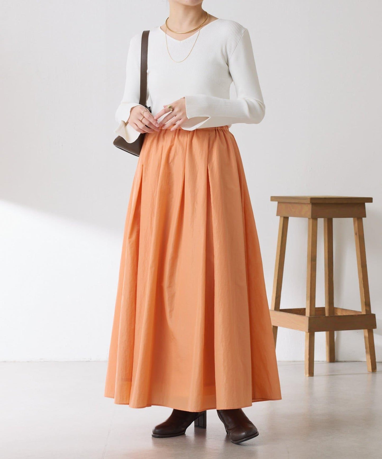 【全鬆緊腰】褶皺半身裙