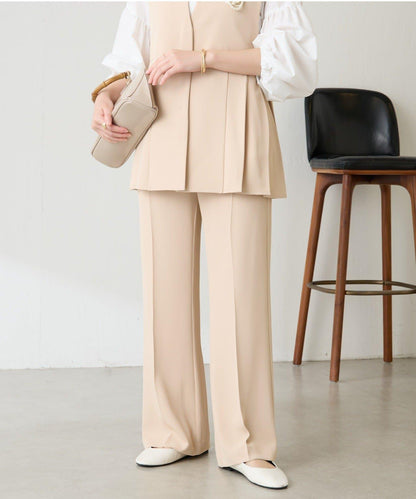 【2尺碼可選】斜紋喇叭褲/套裝/禮服