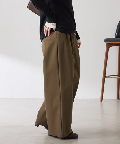 【美腿/腰部遮蓋】褶皺寬鬆工裝長褲