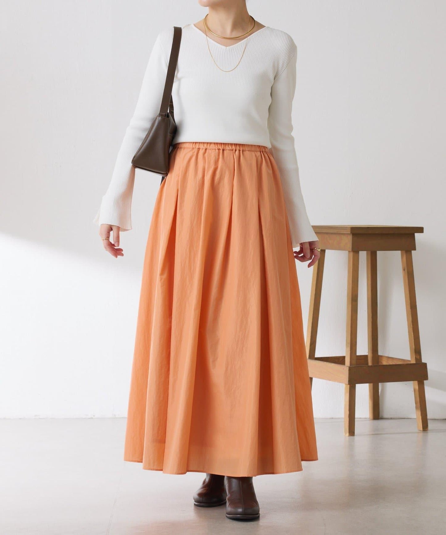 【全鬆緊腰】褶皺半身裙