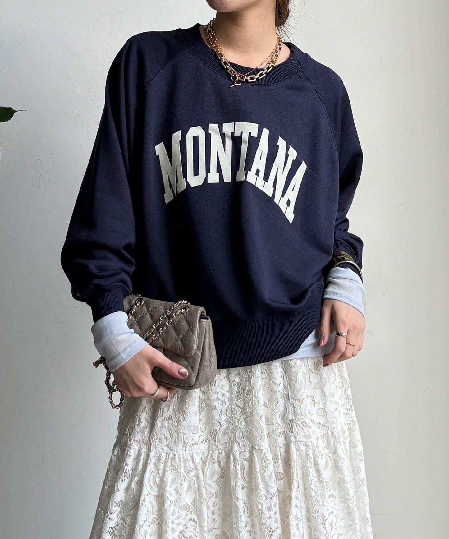 標誌寬鬆插肩袖套頭衫