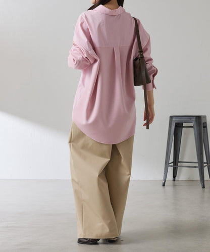 【美腿/腰部遮蓋】褶皺寬鬆工裝長褲