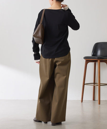 【美腿/腰部遮蓋】褶皺寬鬆工裝長褲