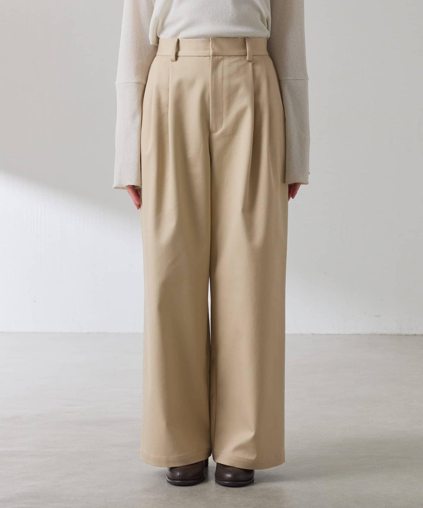 【美腿/腰部遮蓋】褶皺寬鬆工裝長褲