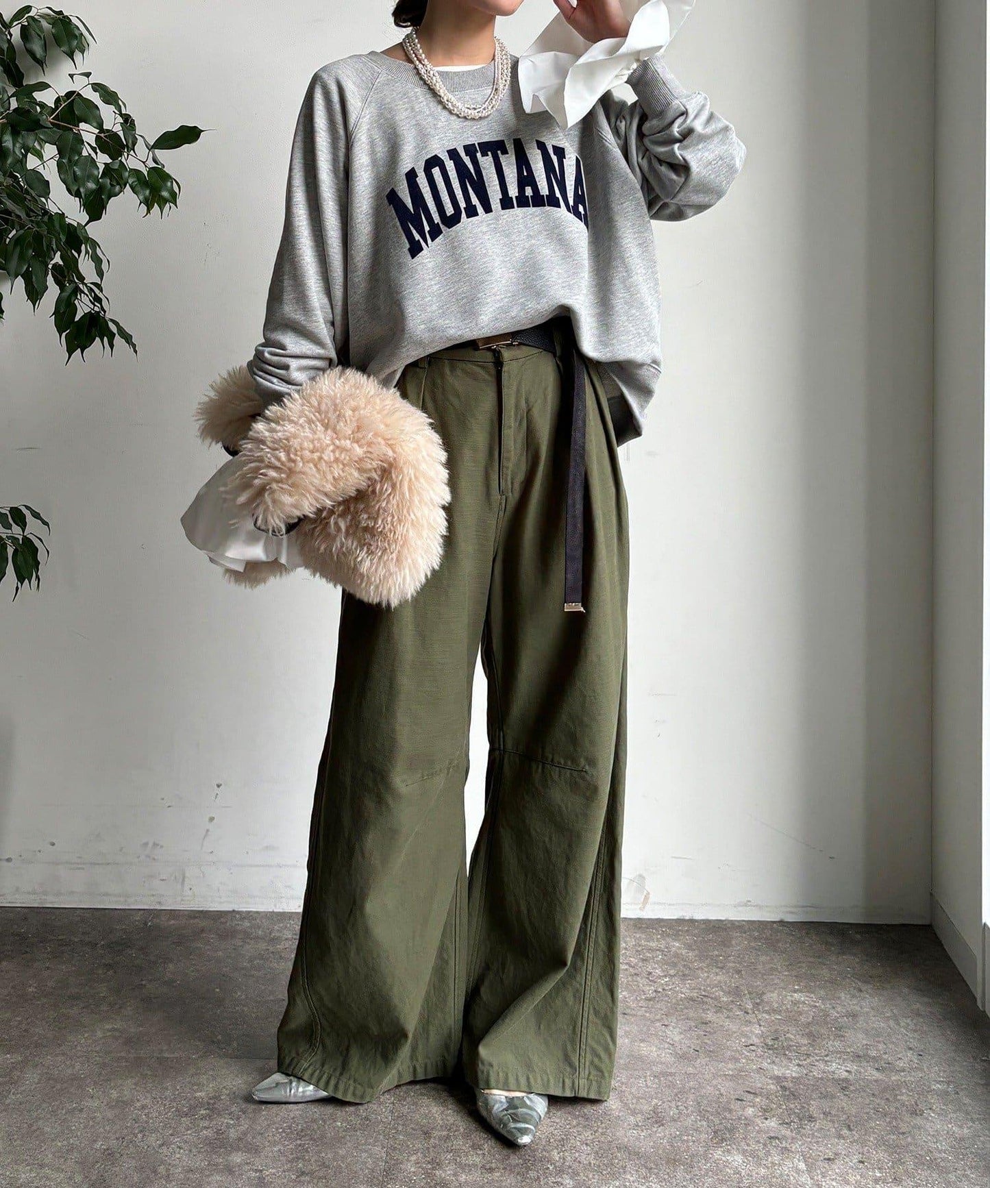 標誌寬鬆插肩袖套頭衫