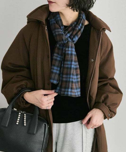 棉質格子圍巾