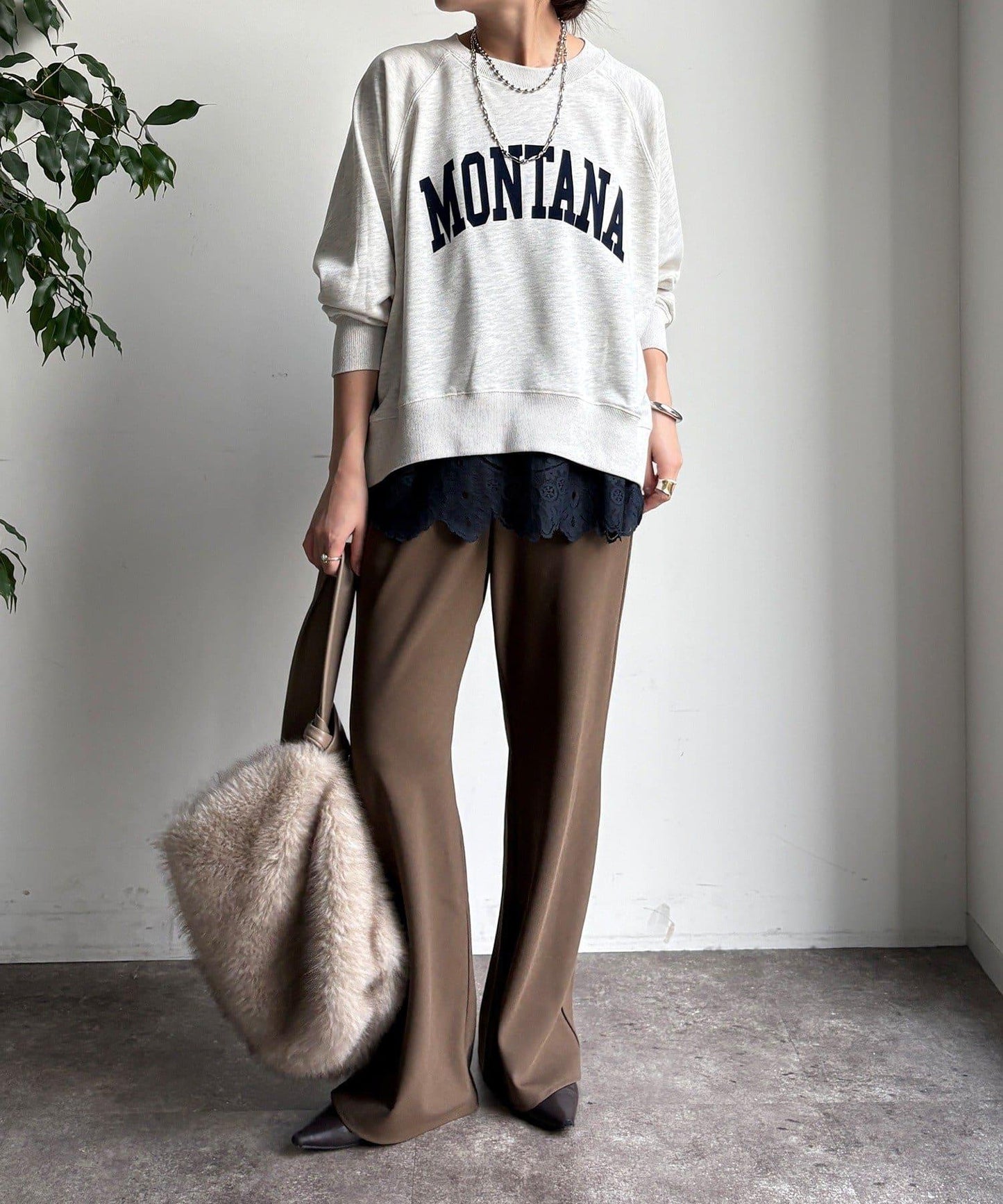 標誌寬鬆插肩袖套頭衫