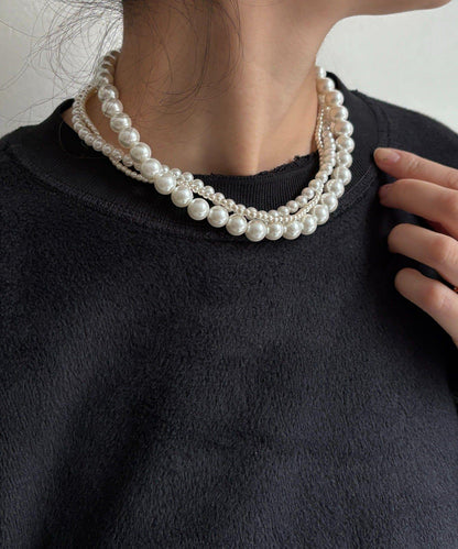 磁性三連珍珠項鍊