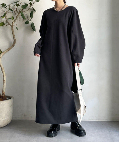 【前後兩穿】加絨寬袖連衣裙