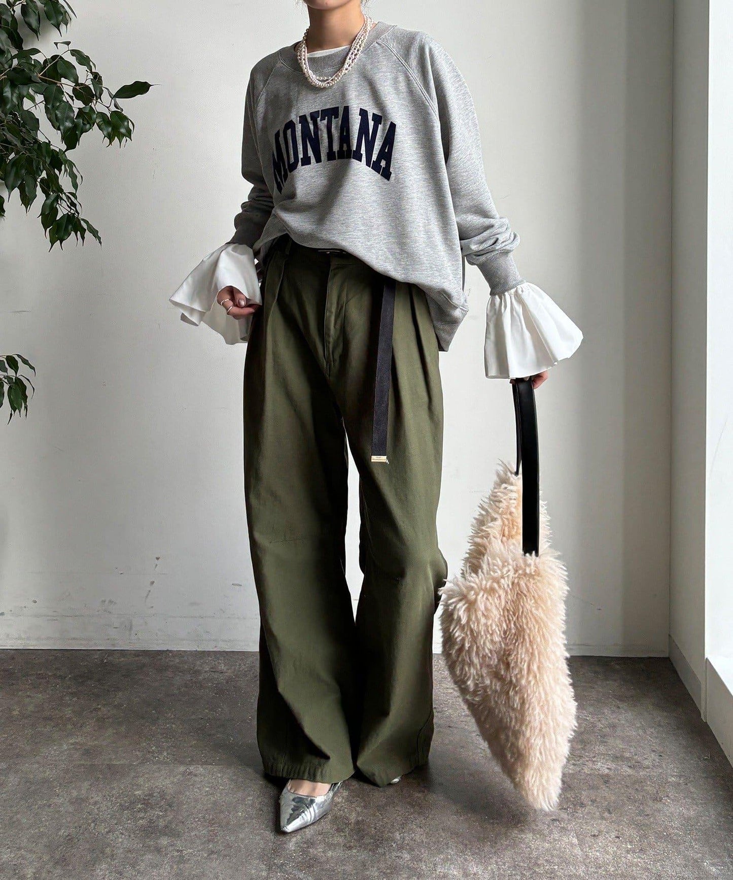 標誌寬鬆插肩袖套頭衫