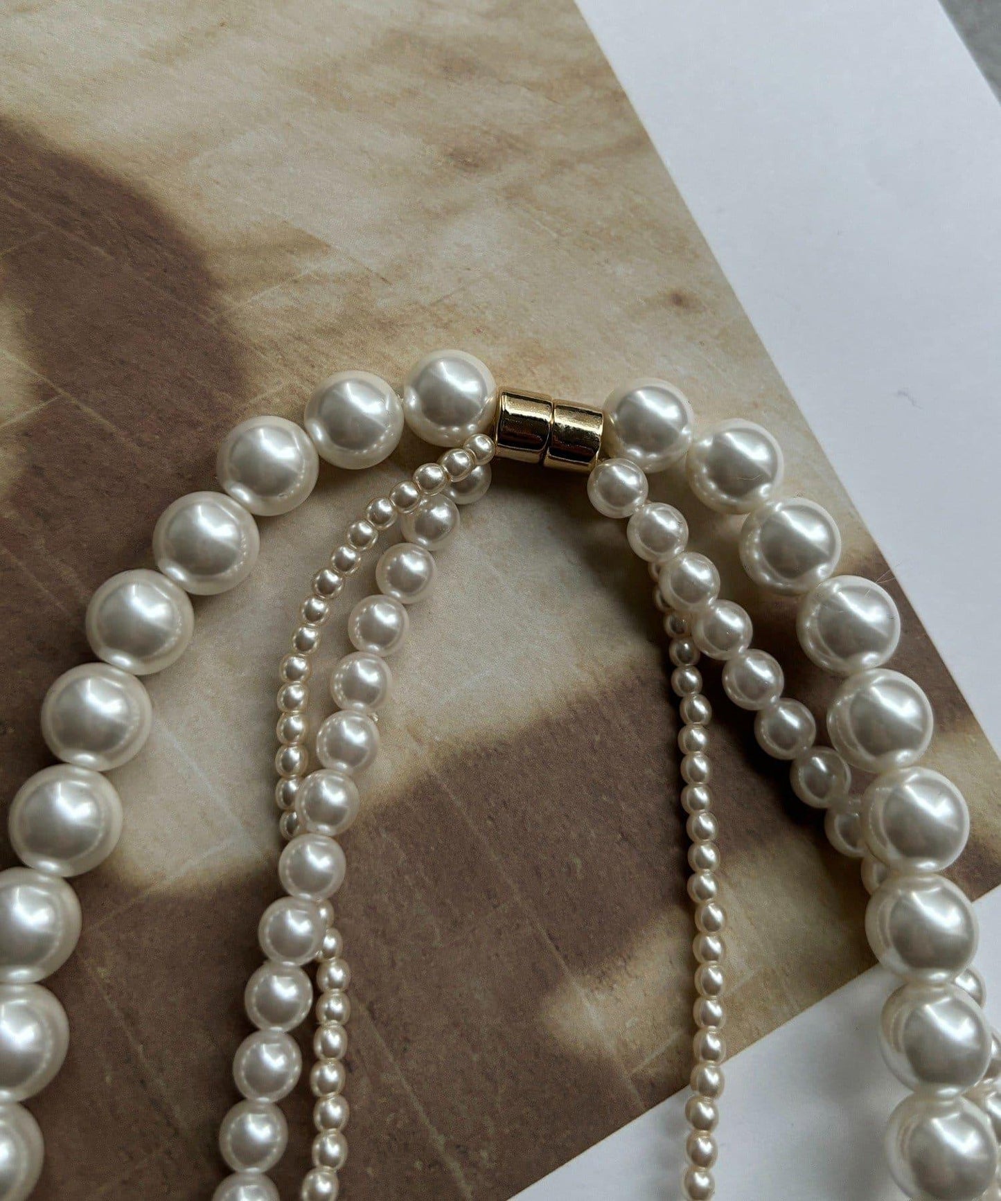 磁性三連珍珠項鍊