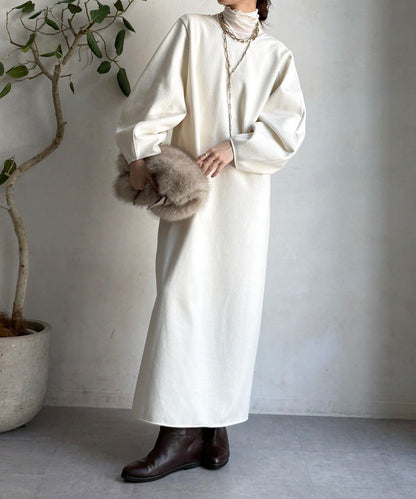 【前後兩穿】加絨寬袖連衣裙