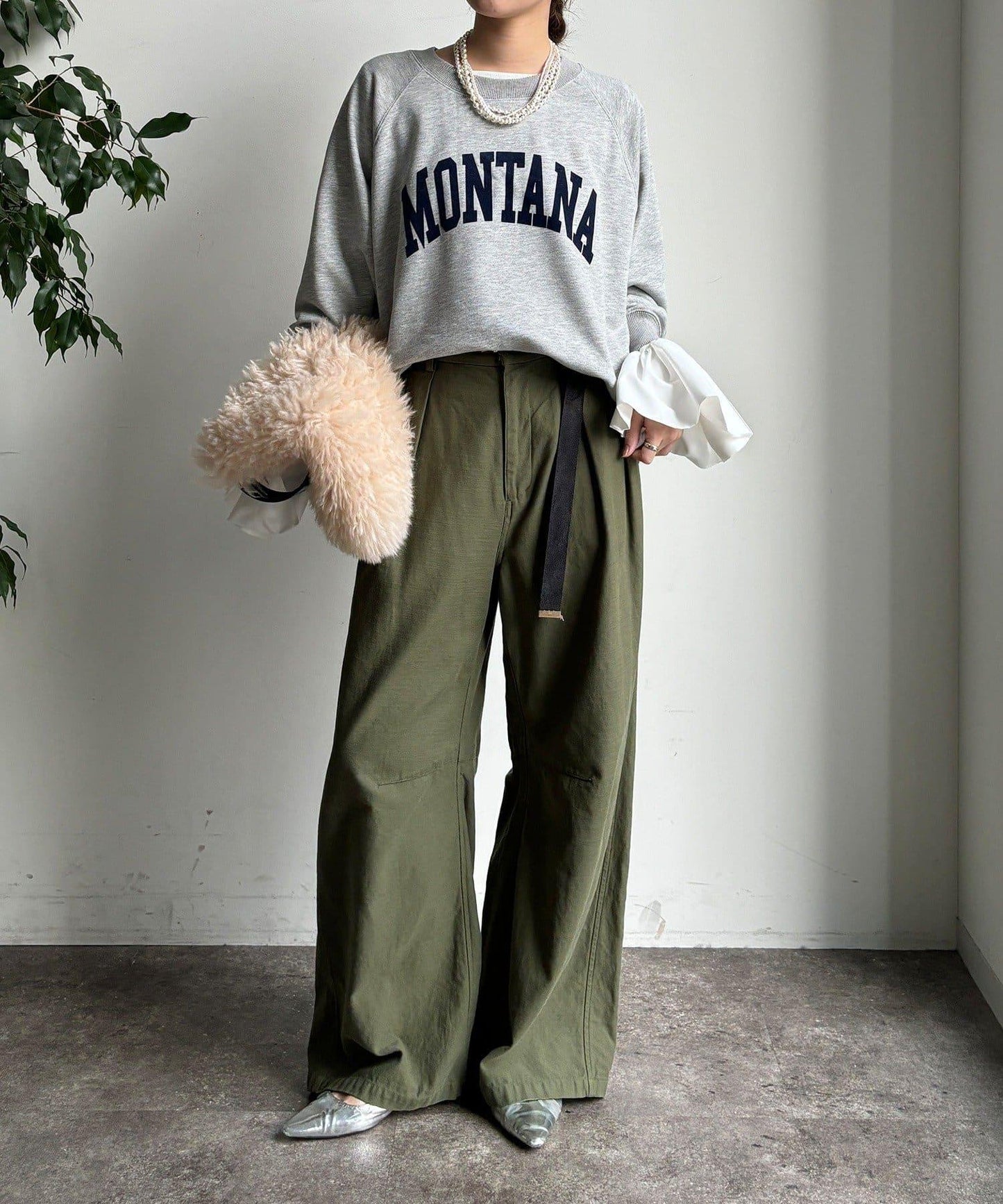 標誌寬鬆插肩袖套頭衫