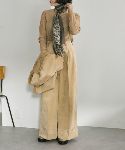 帶戒指拼色葉子圖案圍巾