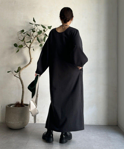 【前後兩穿】加絨寬袖連衣裙