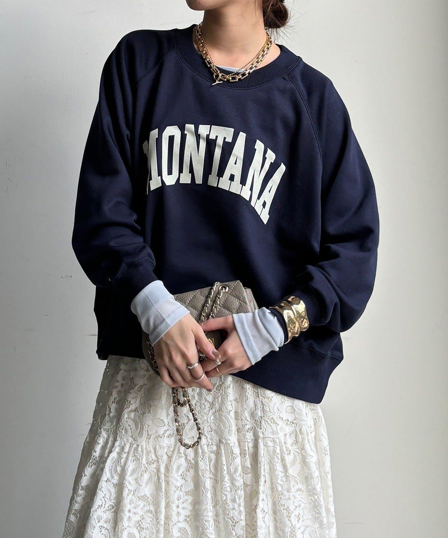 標誌寬鬆插肩袖套頭衫