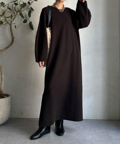 【前後兩穿】加絨寬袖連衣裙