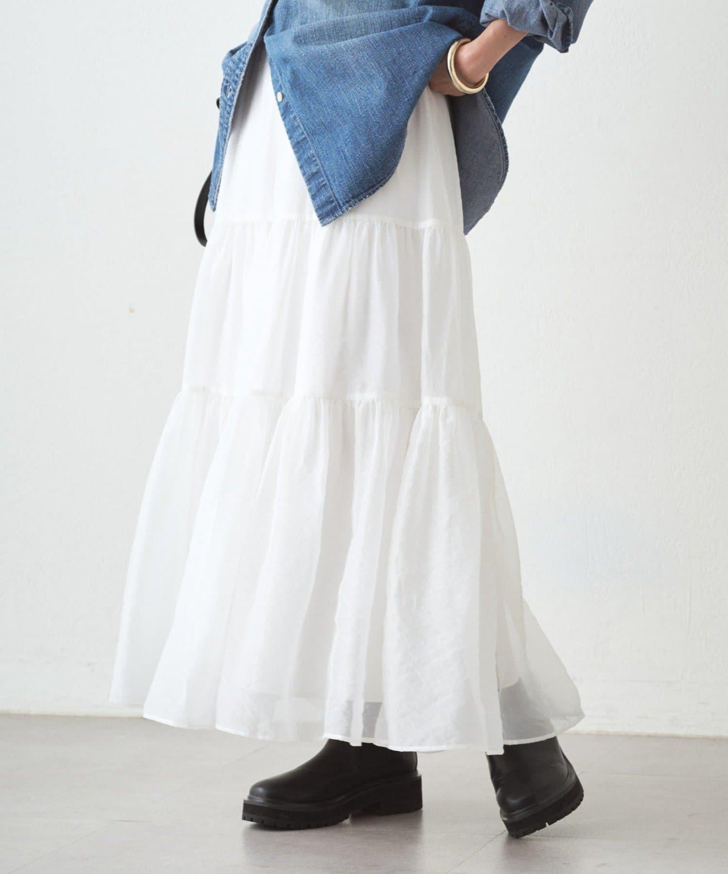 歐根紗層疊半身裙