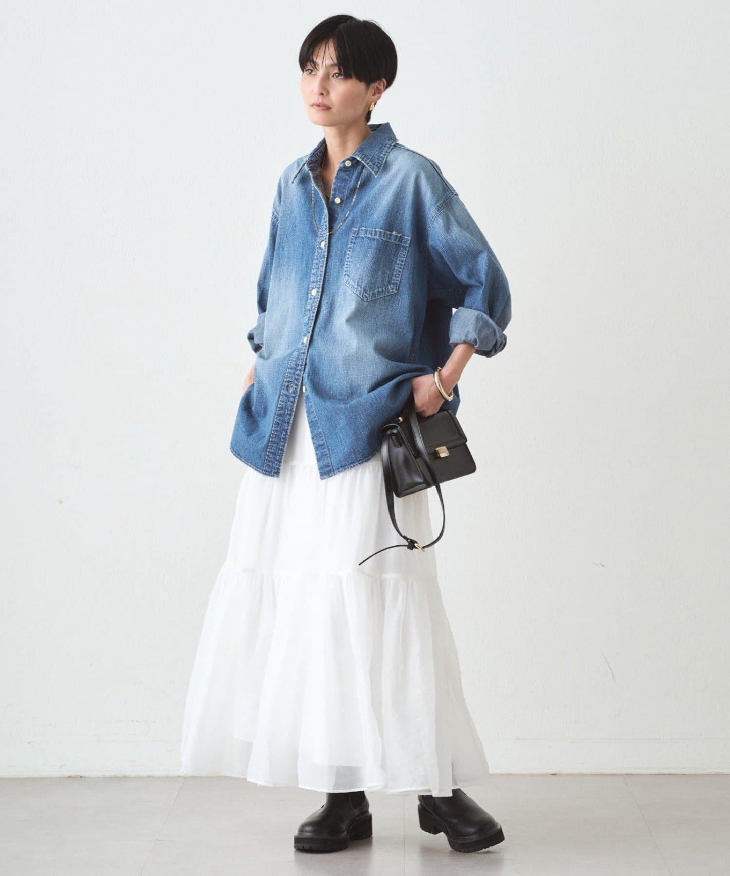 歐根紗層疊半身裙