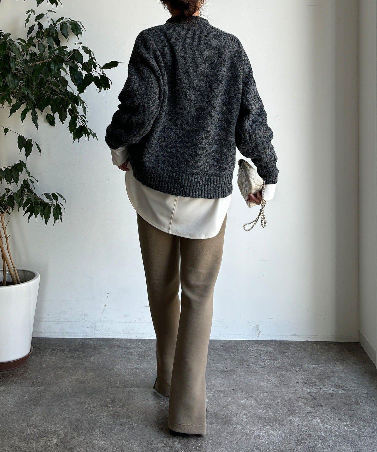 鏤空麻花拼接插肩套頭衫