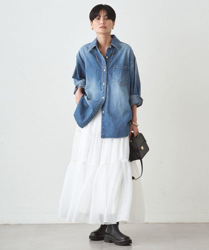 歐根紗層疊半身裙