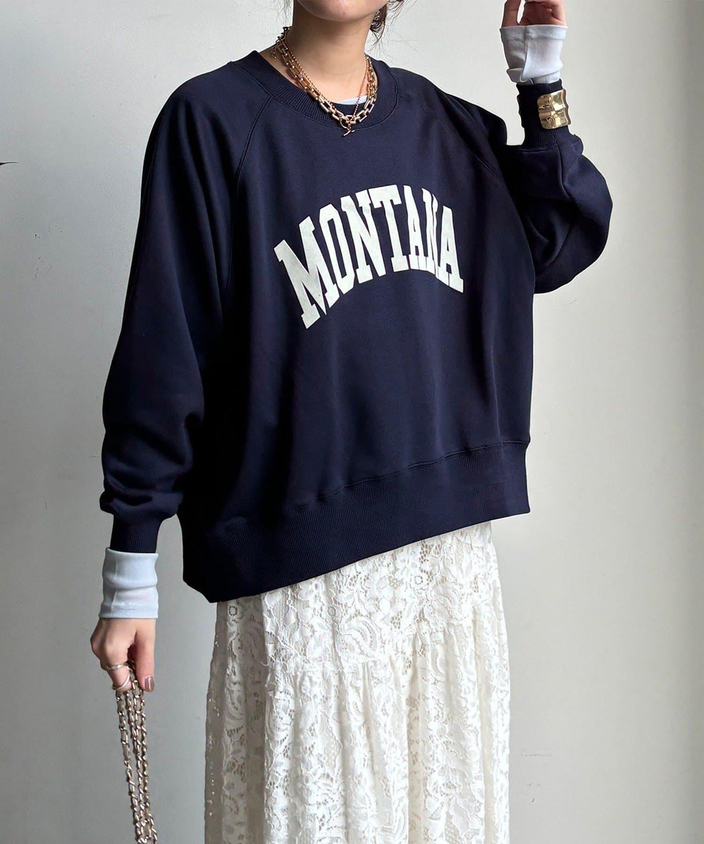 標誌寬鬆插肩袖套頭衫