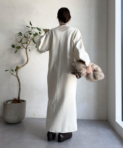 【前後兩穿】加絨寬袖連衣裙