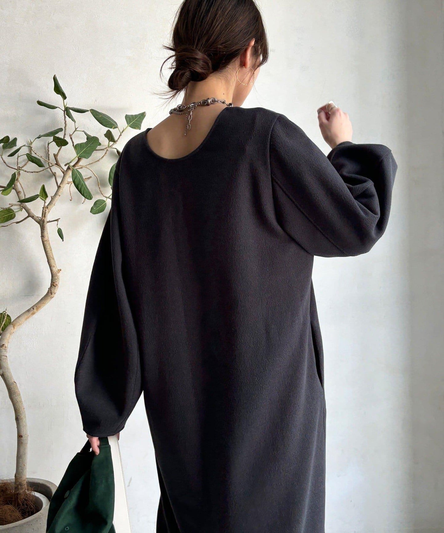 【前後兩穿】加絨寬袖連衣裙