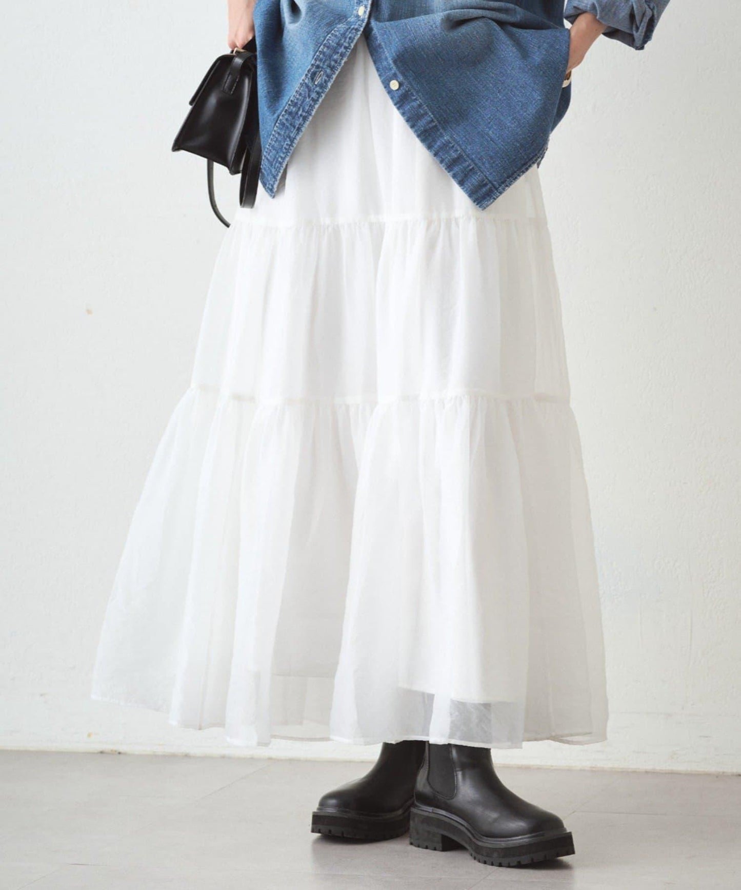 歐根紗層疊半身裙