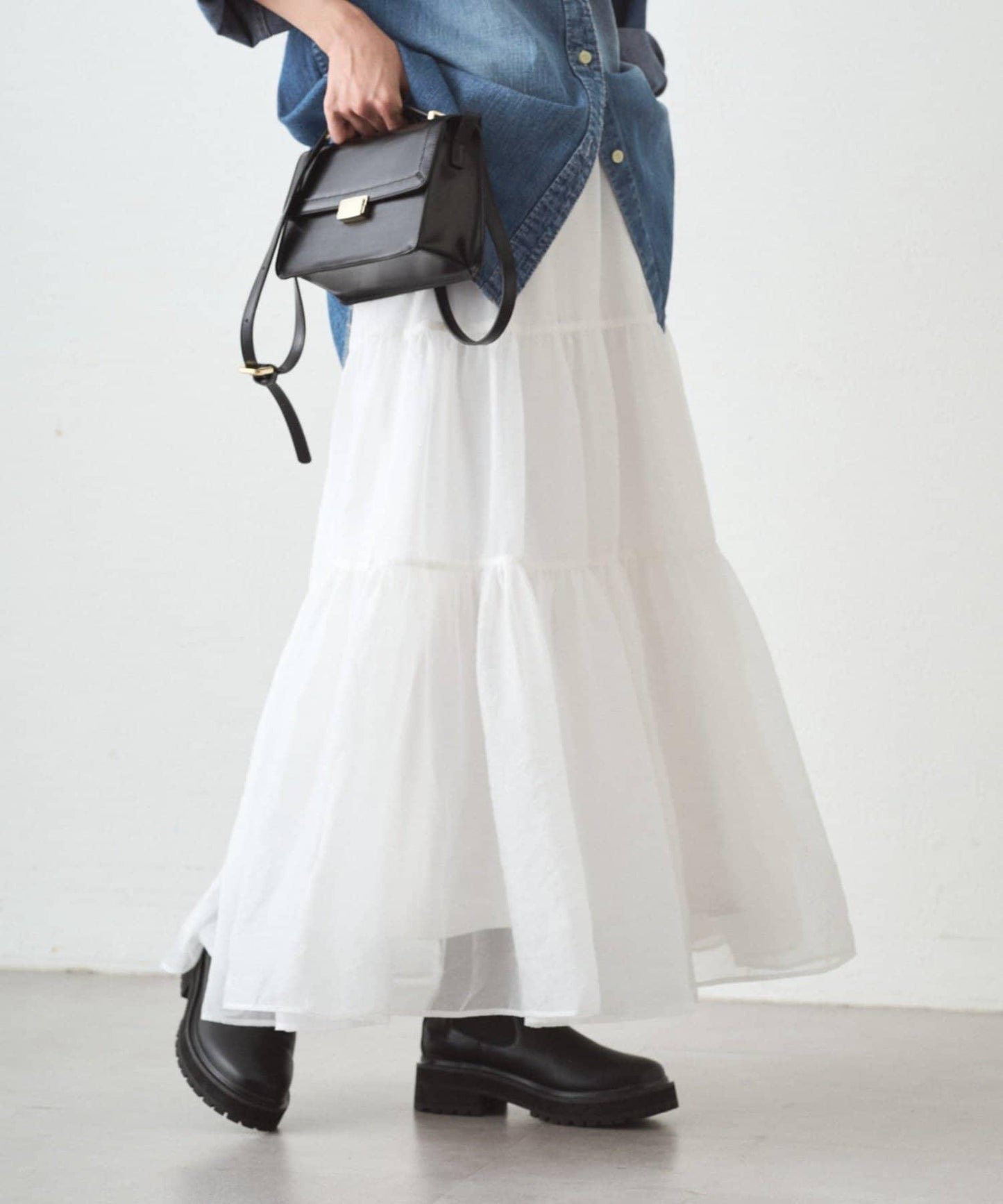 歐根紗層疊半身裙