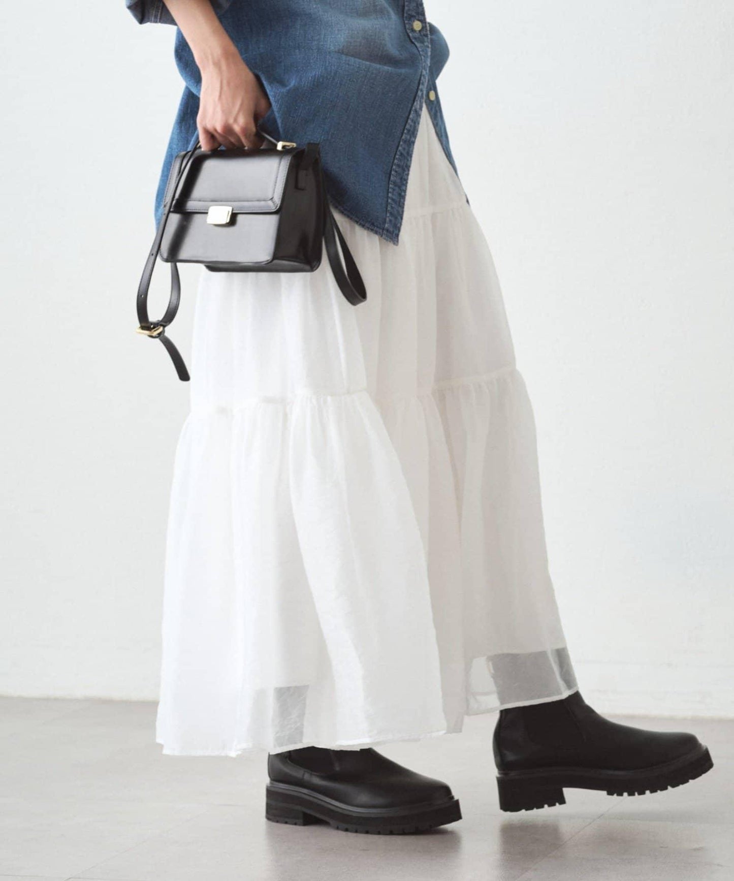 歐根紗層疊半身裙