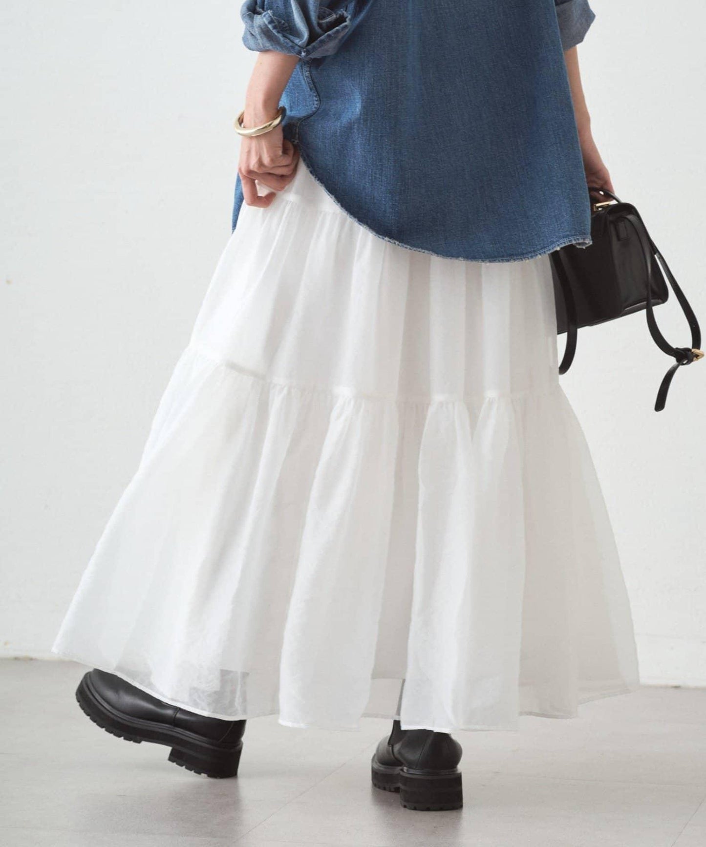 歐根紗層疊半身裙