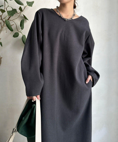 【前後兩穿】加絨寬袖連衣裙