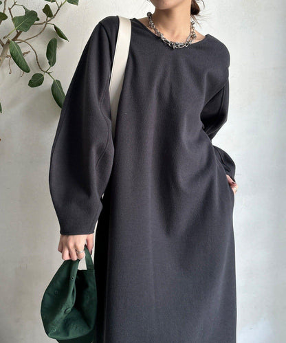 【前後兩穿】加絨寬袖連衣裙