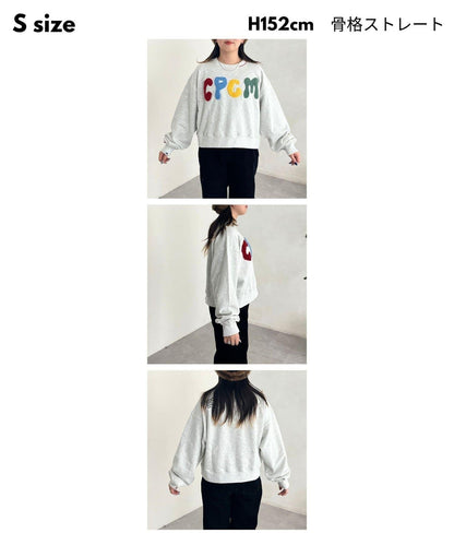 CPCM標誌刺繡加絨套頭衫