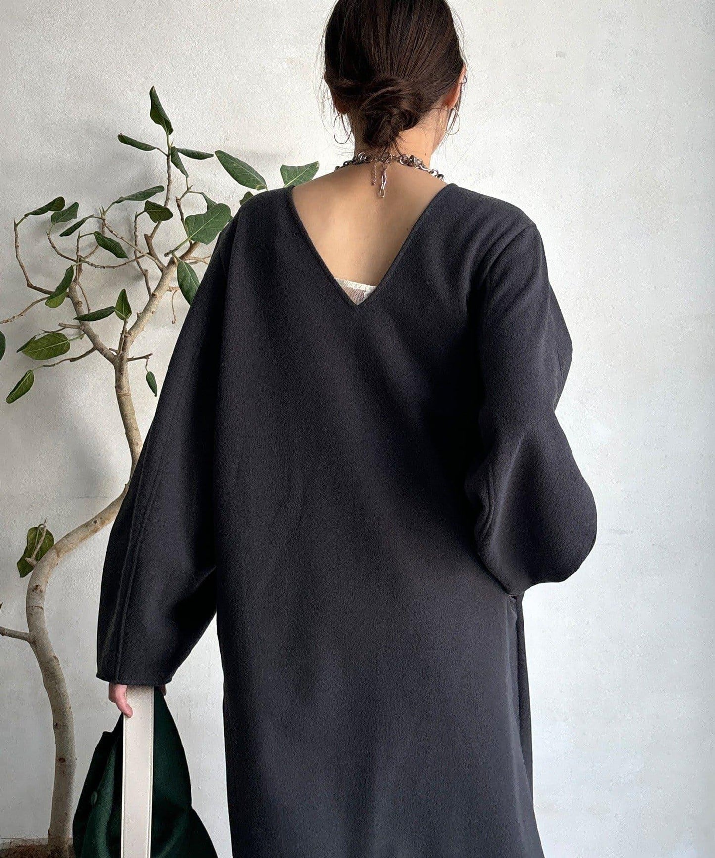 【前後兩穿】加絨寬袖連衣裙