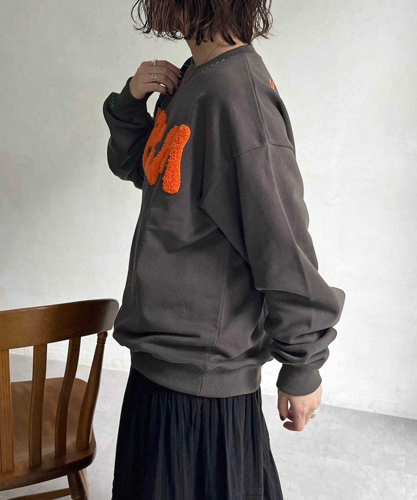 CPCM標誌刺繡加絨套頭衫