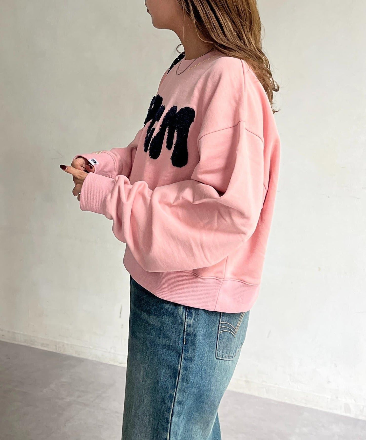 CPCM標誌刺繡加絨套頭衫