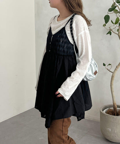 2WAY不對稱下襬吊帶長款上衣